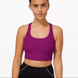 Lululemon Energy Bra Long Line Rib * Deep fuschia